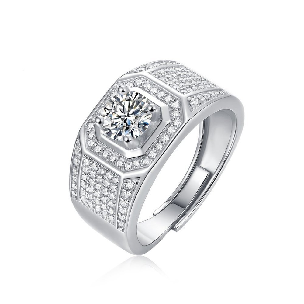Certified 1ct. t.w. Moissanite Diamond Iced Out Engagement Ring NEW - Picture 2 of 8